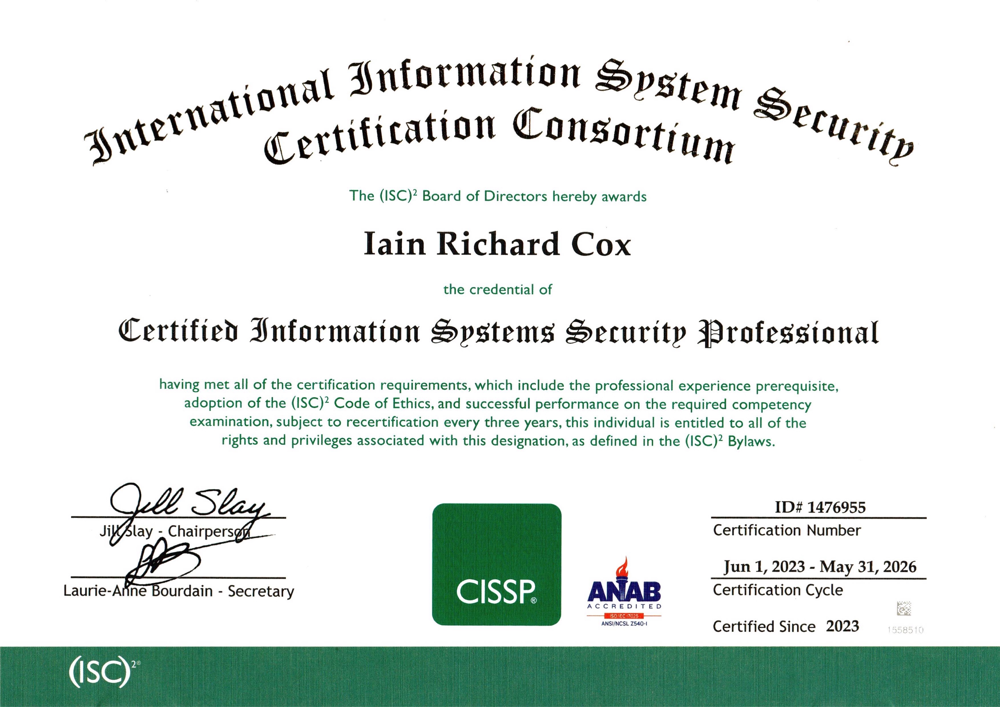 ISC2- Certificate